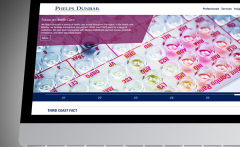 Phelps Dunbar Website & Email Marketing example screen